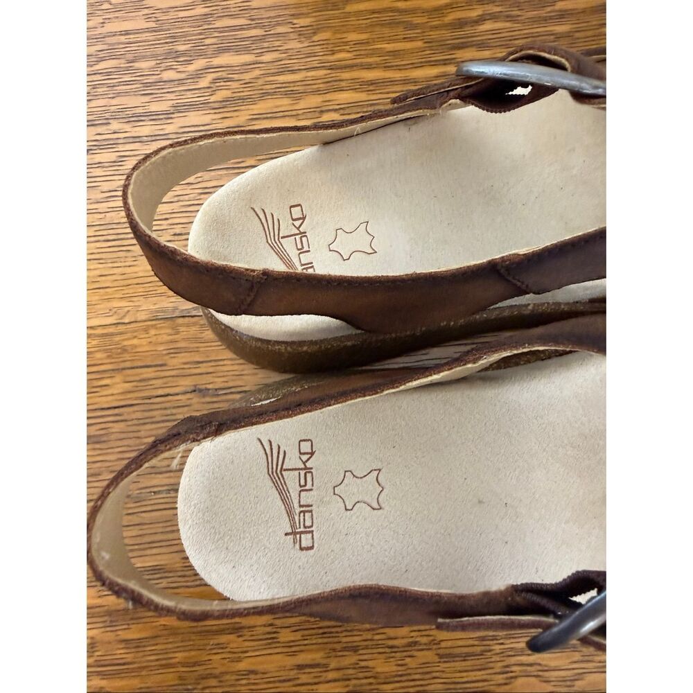 NEW Dansko Bianca Platform Sandal in Burnished Brown Nubuck NIB Boho, Casual - Picture 6 of 11